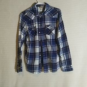 Plaid, Button Down Shirt, with Collar.